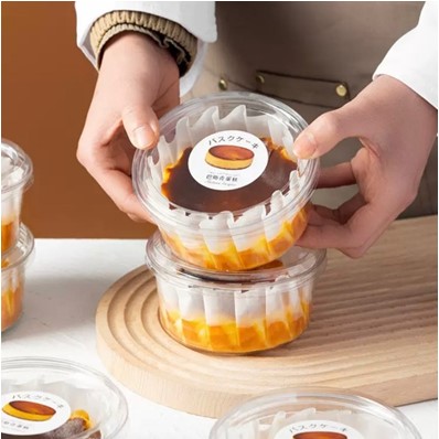 Креманка круглая пластиковая с крышкой, 12*6 см