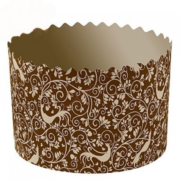 Форма бумажная для кулича на 100 гр Райский сад, d70*60 мм