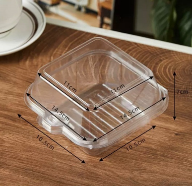 Коробка для бенто-торта и моти ПРОЗРАЧНАЯ, пластик, 145*145*75 мм, 1 шт