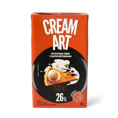 Крем для взбивания на растительных маслах CREAMART 26% "Пломбир", 1 л