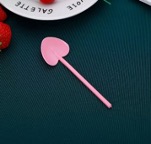 Ложка-сердце в индивидуальной упаковке, розовая