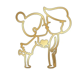 Акриловый топпер "Влюбленные" 10 см, золото