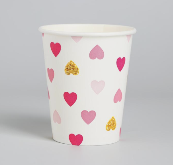 Стакан бумажный "Cake to go" «Сердца», 250 мл