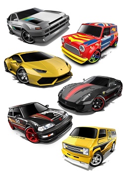 Машины №2, картинка на сахарной бумаге