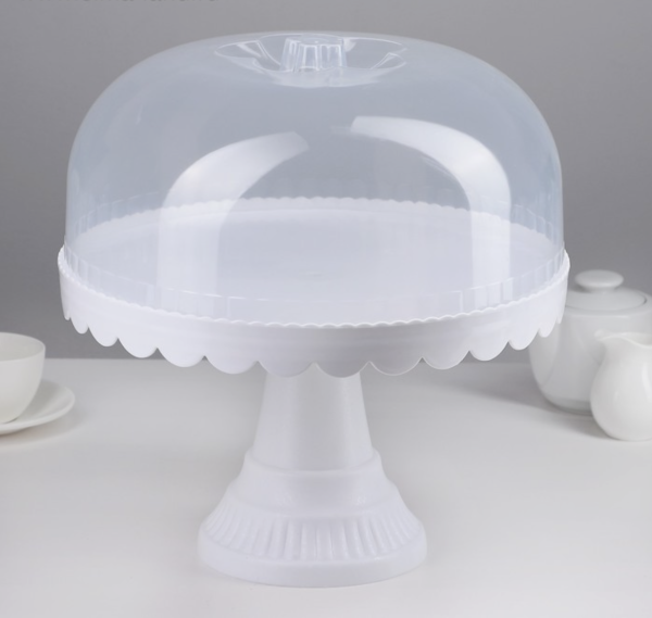 Тортовница с крышкой, 32,5×32,5×34 см, цвет МИКС