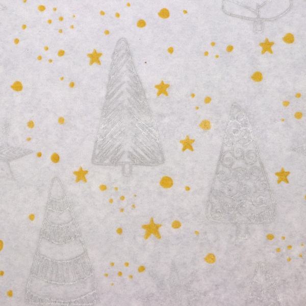 Бумага силиконизированная «Елки», серебрянные в листах, 18*18 см, набор 10 шт