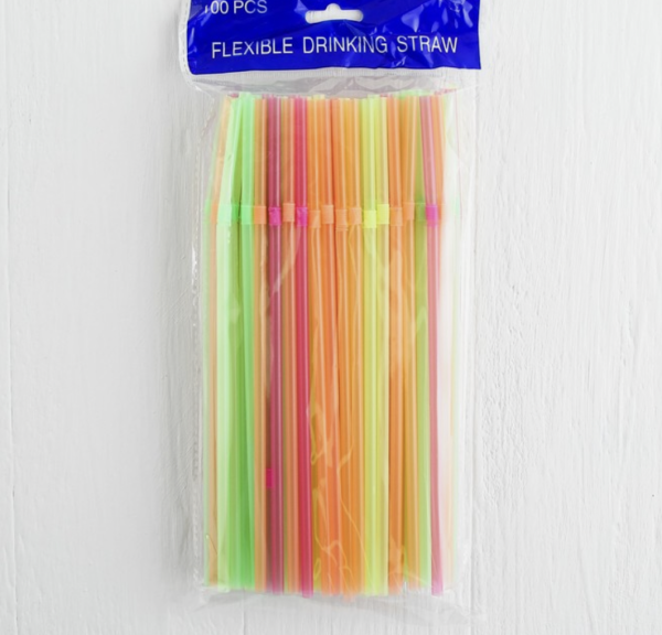 Трубочки для коктейля пластиковые, набор 100 шт