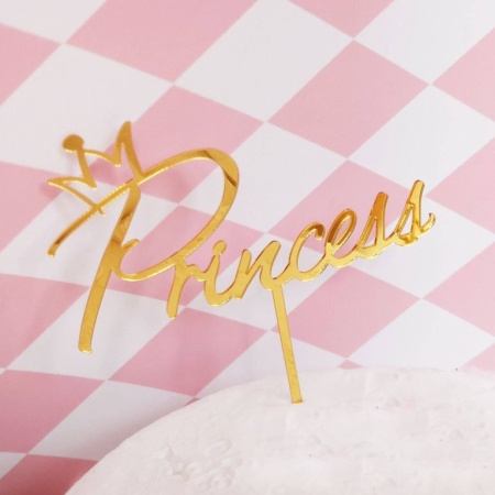 Топпер пластиковый "Princess" золотой