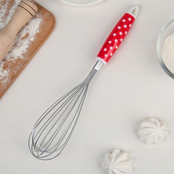 Венчик кулинарный Полька, 28,5×6,5×6 см, цвет МИКС Венчик кулинарный Полька, 28,5×6,5×6 см, цвет МИКС