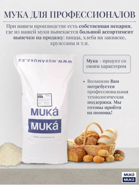 Мука пшеничная высокобелковая "АРТИЗАН ЧИАБАТТА " (17,5 гр белка), 500 гр