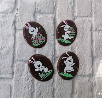 Декор шоколадный темный "Пасхальный кролик"микс, 4,5 см, 1 шт