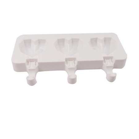 Форма для леденцов и мороженого «Эскимо Алмазные сердечки», 3 ячейки