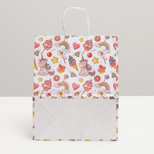 Пакет подарочный крафтовый «Радость», 22 х 12 х 27 см