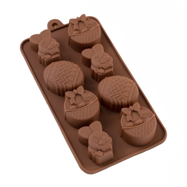Форма силиконовая для шоколада «Пасха» , 8 ячеек