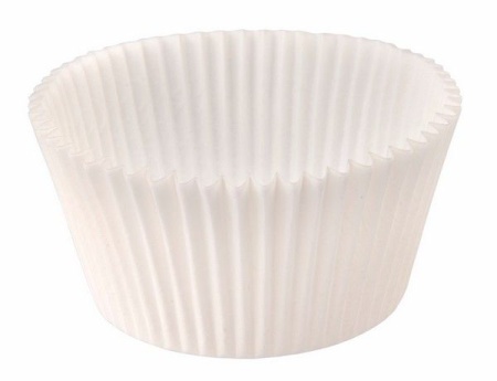 Капсула бумажная для капкейков круг (тонкая) 50x30 мм, белая, 1 шт