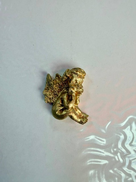 Фигурка из шоколадной глазури "Ангелочек", 3,5 см, золото