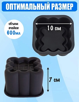 Форма силиконовая  для бенто и муссовых десертов "Квадрат", 10×10×7 см