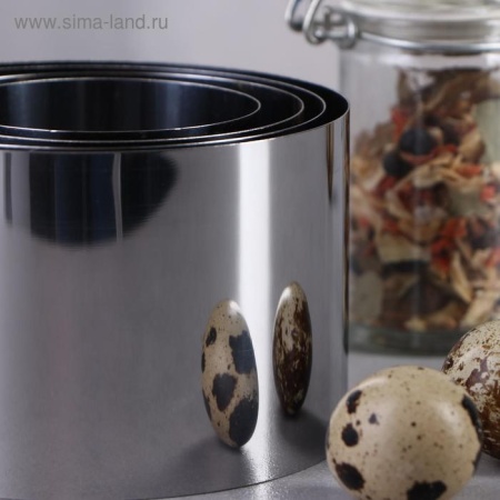 Набор форм для бенто-тортов, высота 5 см, диаметры колец: 10 см, 9 см, 8 см, 6 см