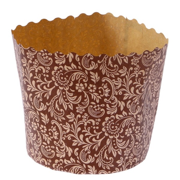 Форма бумажная для кулича на 100 гр Флора, d70*60 мм