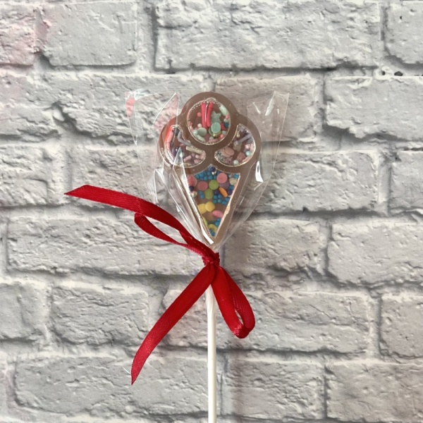 Леденец из изомальта "Погремушка", Мороженое, 6 см