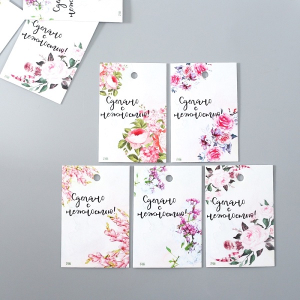 Бирка декоративная "Нежность" набор 10 шт (5 видов) 4х6 см Бирка декоративная "Нежность" набор 10 шт (5 видов) 4х6 см