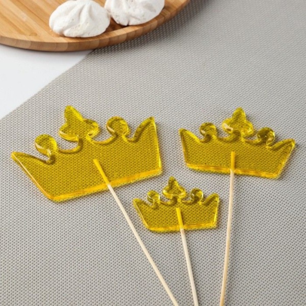 Силиконовая форма для леденцов "Короны 3 размера"