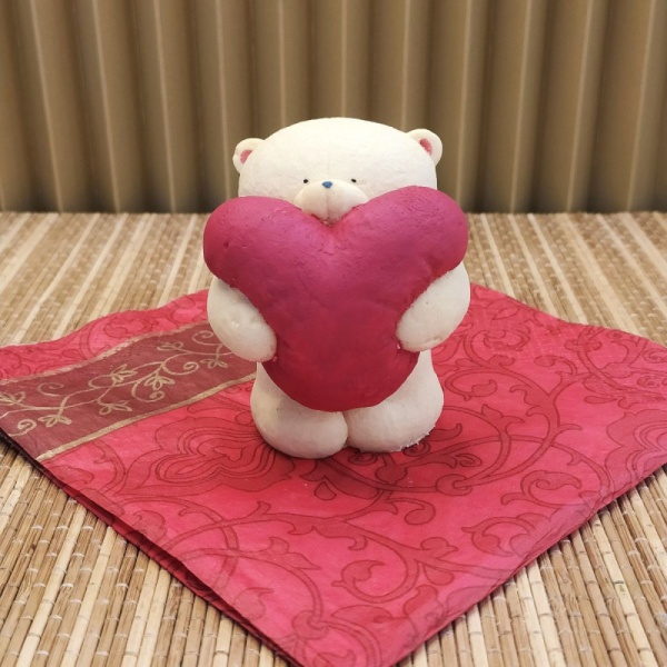 Молд силиконовый " Мишка пухлик" с сердцем