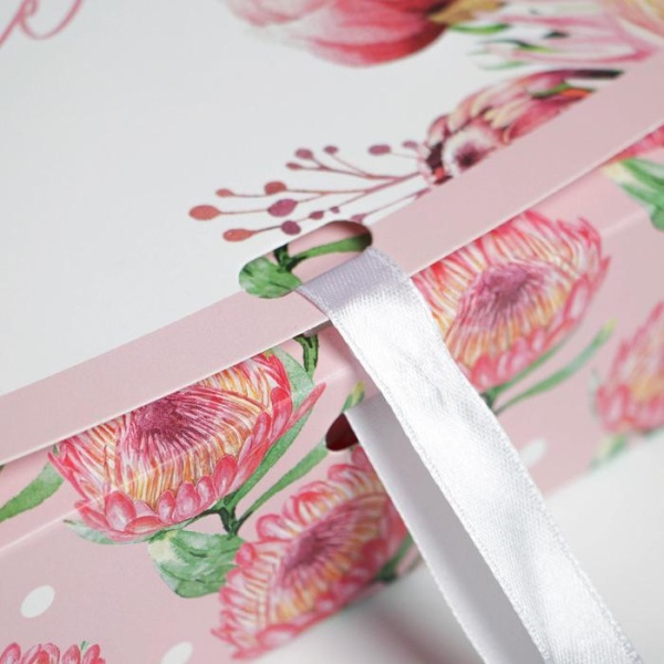 Коробка складная подарочная «Цветы», 200*180*50 мм