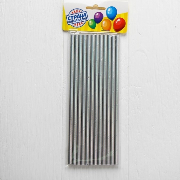 Трубочки для коктейля , набор 12 шт., цвет перламутровый