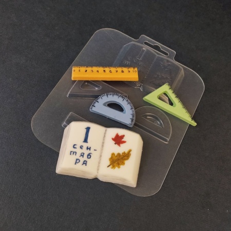 Форма пластиковая для шоколада "Школьный набор 3"