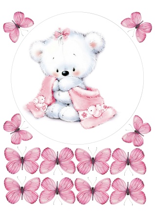 Мишка №1, картинка на сахарной бумаге