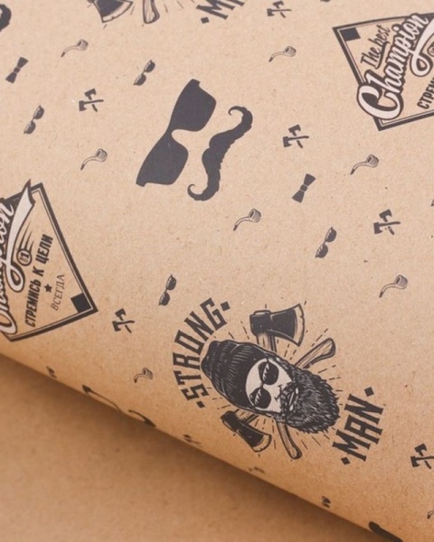 Бумага упаковочная крафтовая Strong man, 50 × 70 см