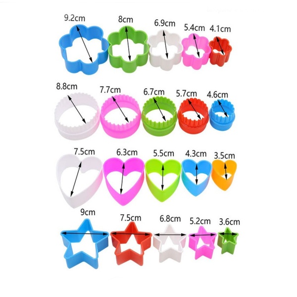 Набор форм для вырезания печенья "Звезды", пластик 5 шт, цвет МИКС