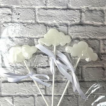 Леденец из изомальта "Облачко", белый матовый, 4 см