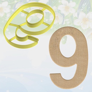 Форма вырубка для торта Цифра 9, размер 25