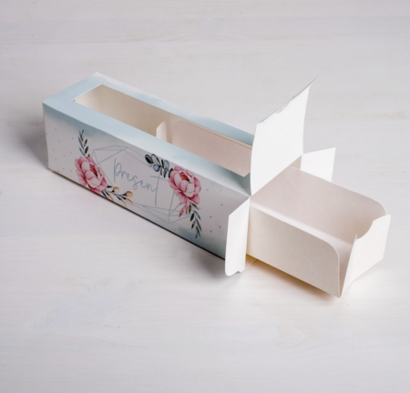 Коробка для макарон «Сладкий подарок», 180*55*55 мм