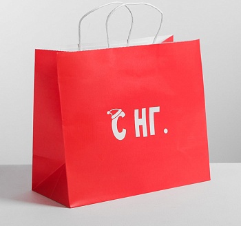 Пакет подарочный «С НГ», 25 × 22 × 12 см
