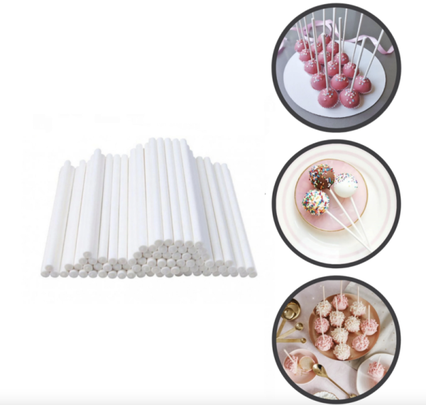 Набор палочек для кейк-попсов, 10 см, бумага, цвет белый, 50 шт