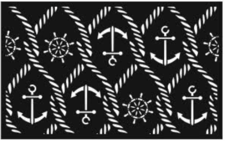 Трафарет пластиковый "Морской" (номер)