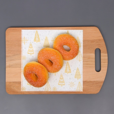 Бумага силиконизированная «Елки», золотые в листах, 18*18 см, набор 10 шт