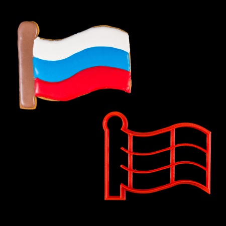 Вырубка для пряника с оттиском "Флаг", 10 см, пластик