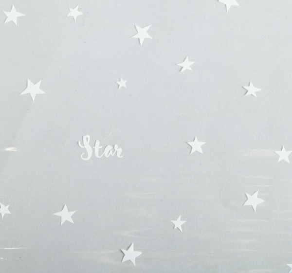 Плёнка глянцевая «Звёзды», белый, 200 г, 1 м