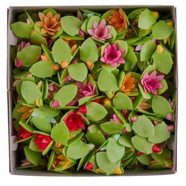 Цветы вафельные микс "Кактусы на трилистнике", 1 шт