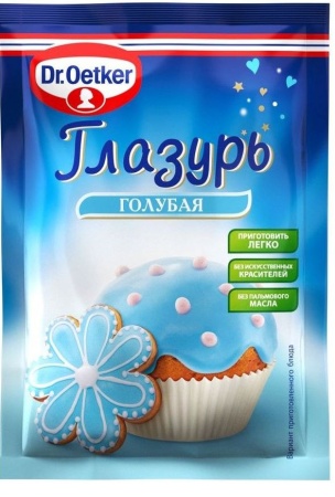 Глазурь сахарная Dr.Oetker, голубая, Россия, 90 гр
