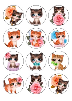 Капкейки девочке №4, картинка на сахарной бумаге