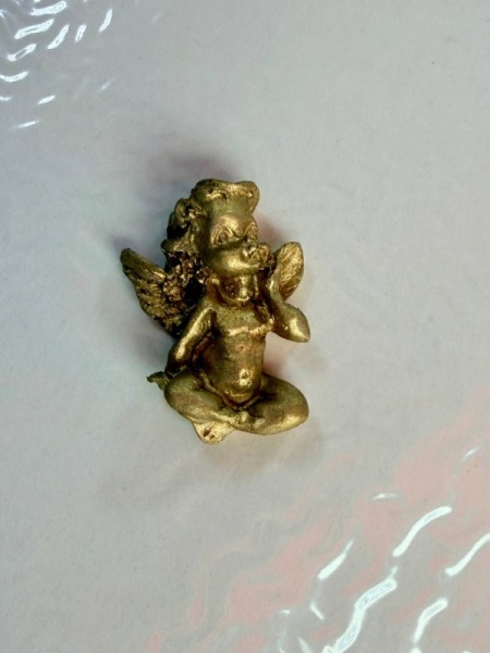 Фигурка из шоколадной глазури "Ангелочек", 3,5 см, золото