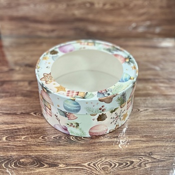 Коробка круглая с окном 16*7 см, игрушки