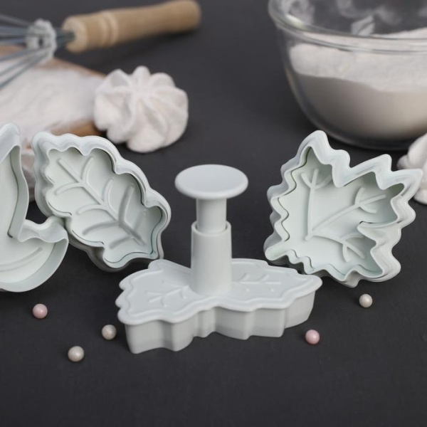 Набор плунжеров кондитерских Доляна «Листва осенняя», 4 шт, цвет МИКС