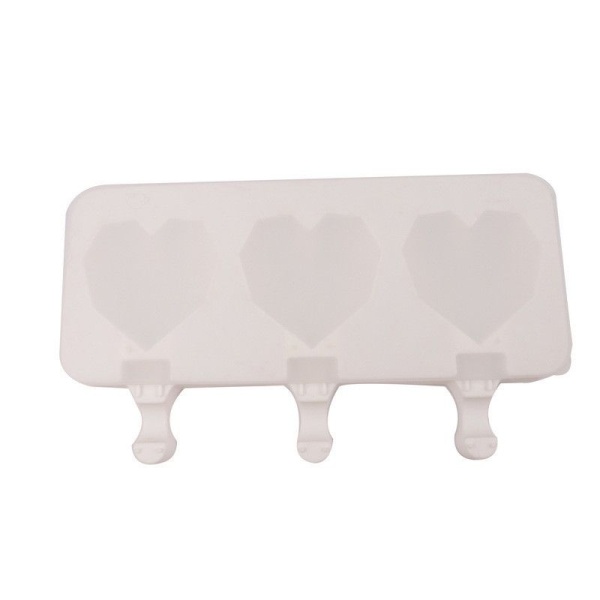 Форма для леденцов и мороженого «Эскимо Алмазные сердечки», 3 ячейки