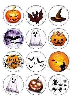 Хэллоуин капкейки №3, картинка на сахарной бумаге